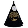 Round French Hand Towel Tree of Life Black