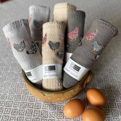 Waffle French Tea Towel Chickens Cotton