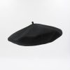 Black French beret wool