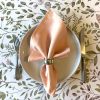 Light pink linen napkin with hems