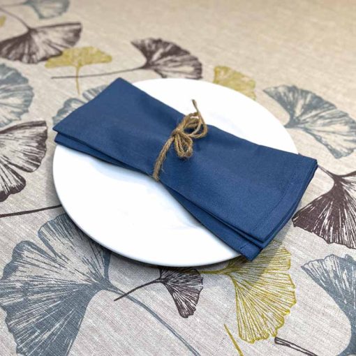 Blue Cotton Napkin on Ginkgo